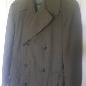 Vintage USMC Wool Overcoat Trench Coat 40 Long
